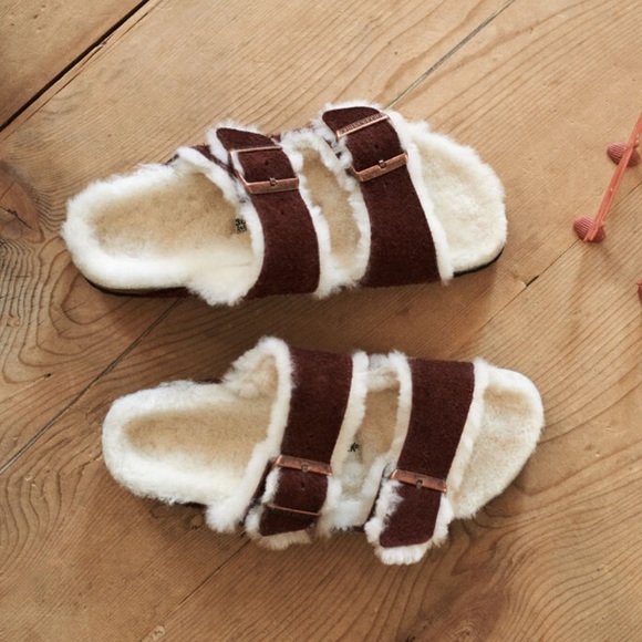 BIRKENSTOCK NEW SHEARLING FUR ARIZONA SANDALS - Picture 6 of 8